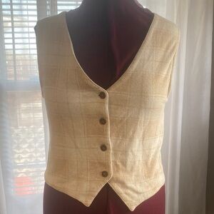 ECOSPORT organic cotton Soft Cream Plaid Sleeveless Vest